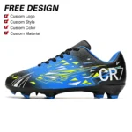 Best-selling Football Shoes for Boys Girls with Faux Leather Upper Anti-slip Comfortable Long Small Studs All Seasons Size 34-45